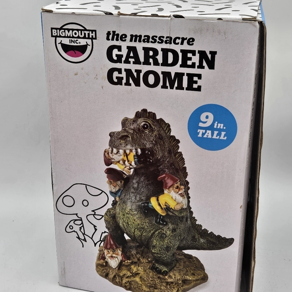 New garden gnome - the massacre 9 in tall new in box dinosaur eating gnomes - Picture 5 of 10